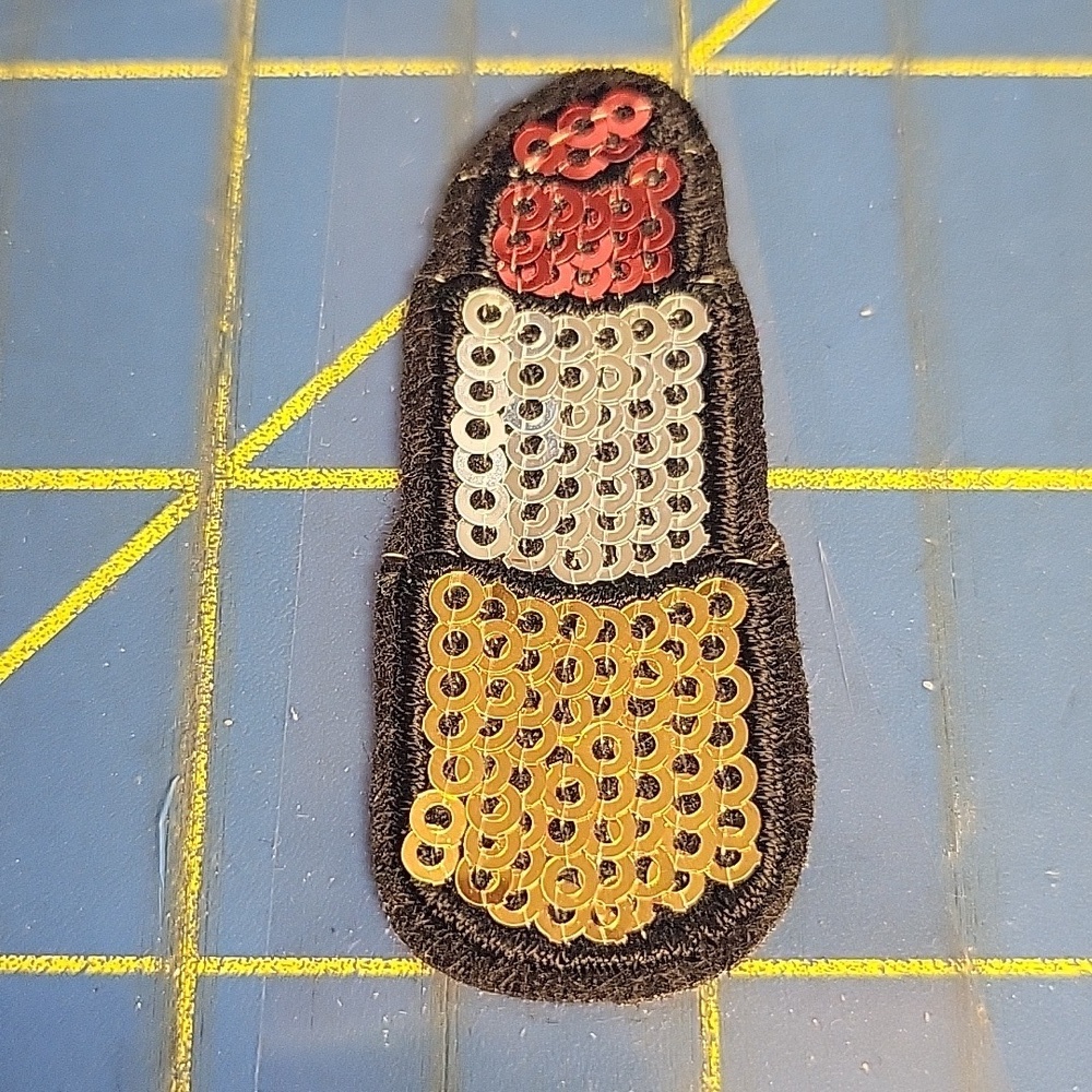 Sequin Lipstick Embroidered 2" Iron On Patch New